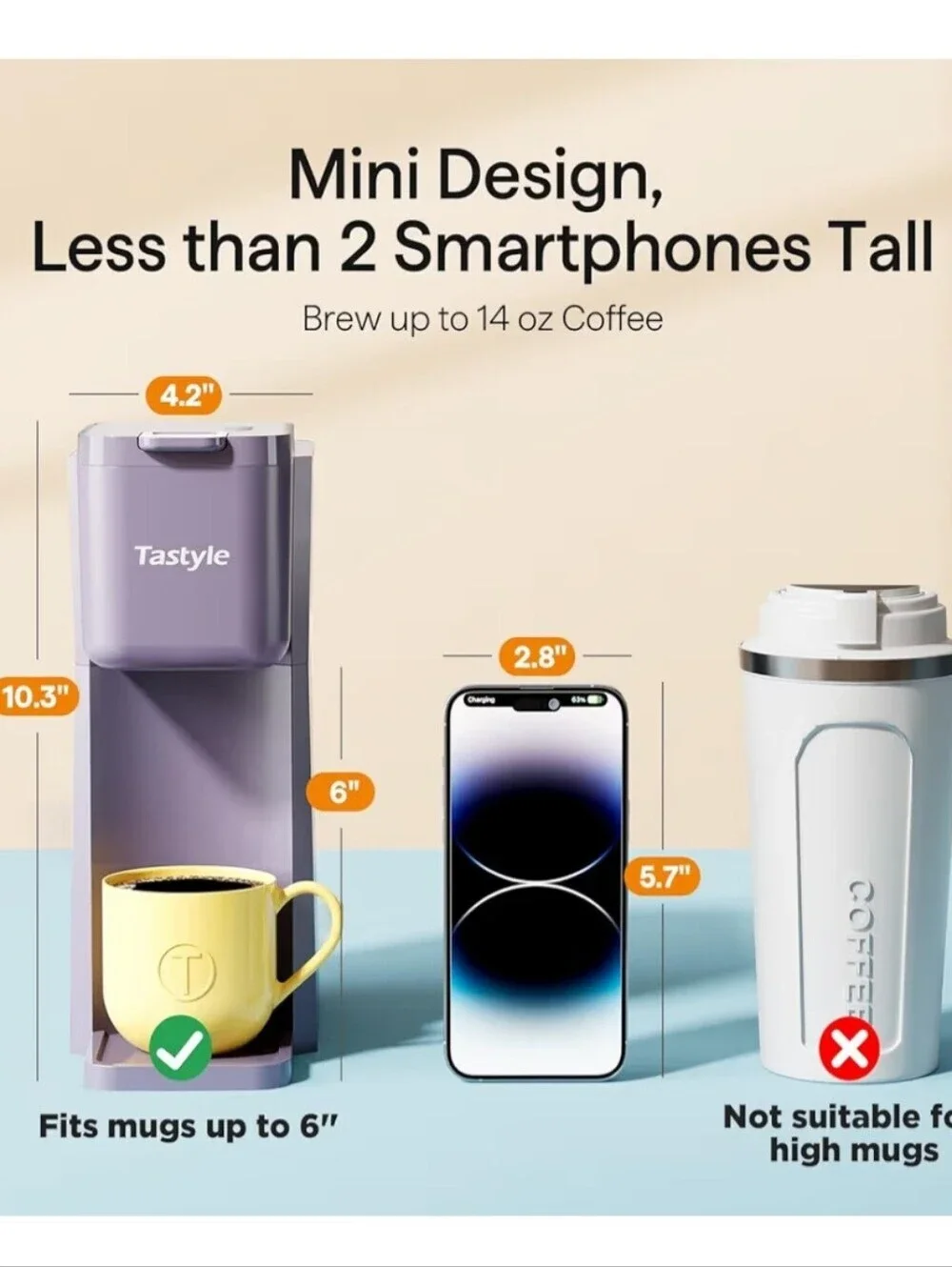 NWOT Tastyle Any Brew Mini Single Serve Coffee Maker- Purple
